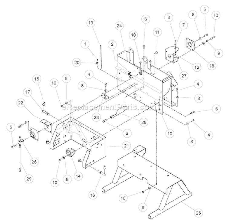 BaseáAssembly Diagram and Parts List for CHF9540H 76854 Bear Cat Chipper Shredder